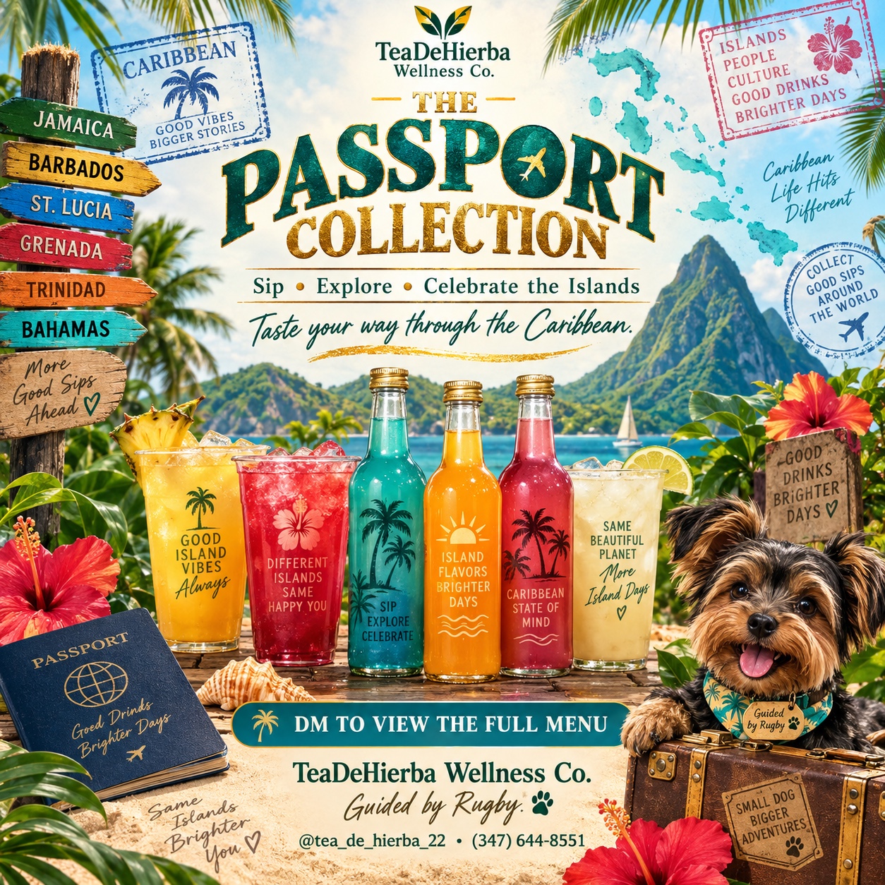 Caribbean Passport Collection drinks and island scenery